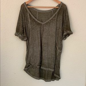 Free people green flowy shirt